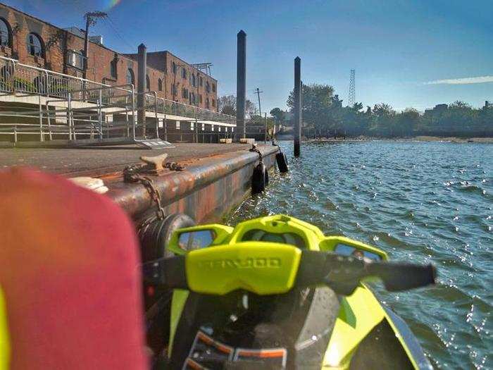 When we arrived, David held onto the dock as I disembarked the jet ski first.