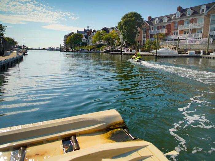 ... and took the jet ski out for a quick spin around the harbor.