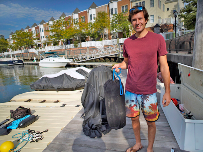 Fenders keep his jet ski from getting dinged up on the dock.