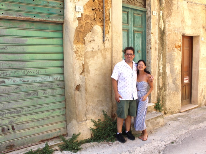 In May, Sambuca succeeded in selling off 16 historical but derelict homes to foreign buyers at auctions that started at just $1. More than 50 other homes were also sold by private owners. Gary and Tamara Holm (below) purchased a home for €19,000 ($20,880) while I was there.