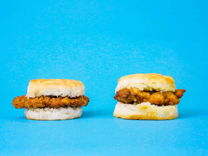 Side-by-side, the biscuits are already clearly on different levels. Chick-fil-A