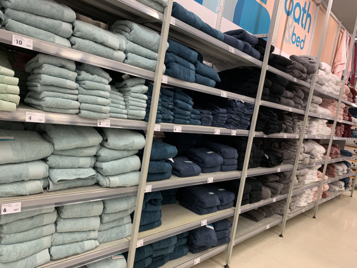 Looking upon the rows of towels, I wondered if I had somehow traveled to a Bed Bath & Beyond store back in the US.