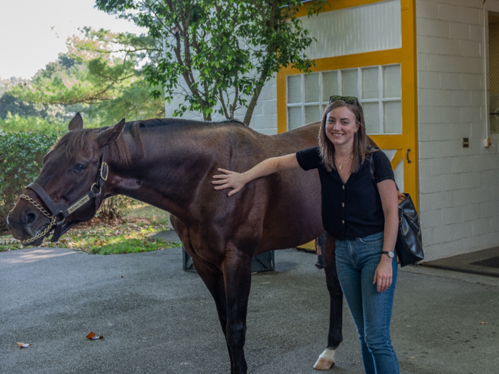 Each member of the tour group got the chance to approach Runhappy and stroke his shoulder.