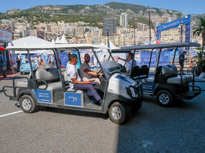 And then there were the golf carts — the great equalizer of my time at the MYS. All attendees, not just VIPs, had access to the fleet of golf carts and could use them to get rides from one section of the show to another.