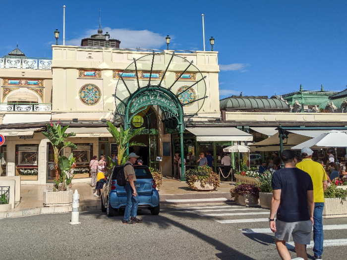 At the Café de Paris, a great place to watch the luxury cars circle through the roundabout in front of the casino, a mediocre cappuccino cost me 6 euros, or about $7.