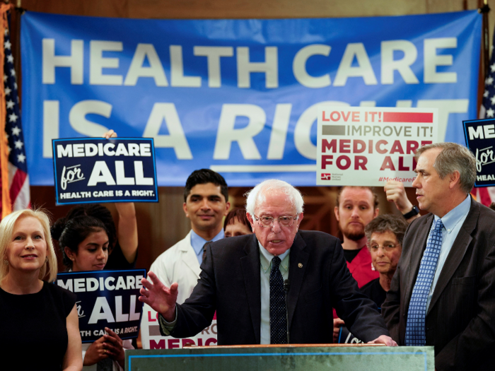 Healthcare is a key area of debate in the primary. The Sanders Medicare for All plan would insure every American with comprehensive health insurance paid for by the government and essentially get rid of private coverage. Its estimated price tag ranges between $30 trillion and $40 trillion in the first decade of implementation. But Sanders argues any tax increases to pay for it would be offset by cost savings.