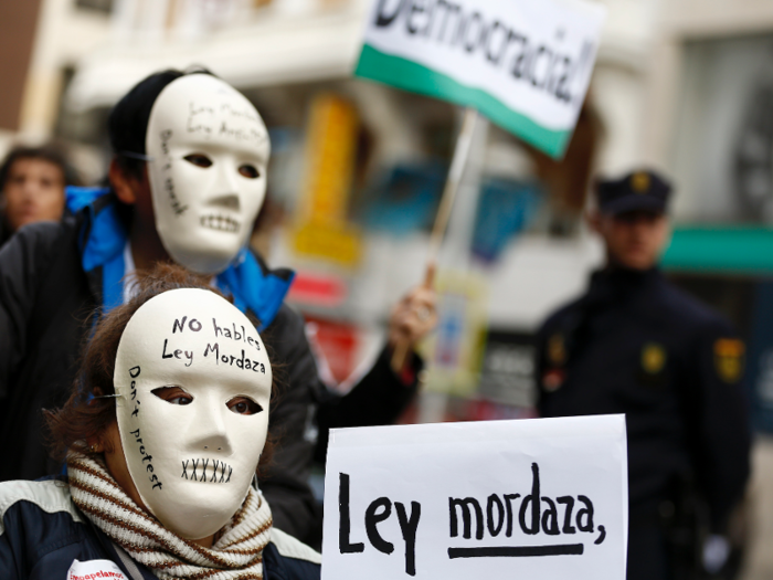 In 2015, Spain passed a law that made wearing a mask a factor in choosing what offense the person had committed, and it could result in larger fines.