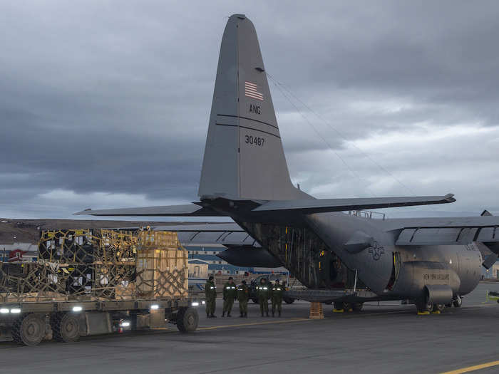 The wing, which flies the largest ski-equipped aircraft in the world, teamed up with the Canadian Armed Force