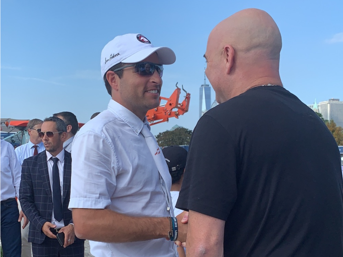 Agassi also joined in on the course walk, posing for official event photos and chatting with the riders.