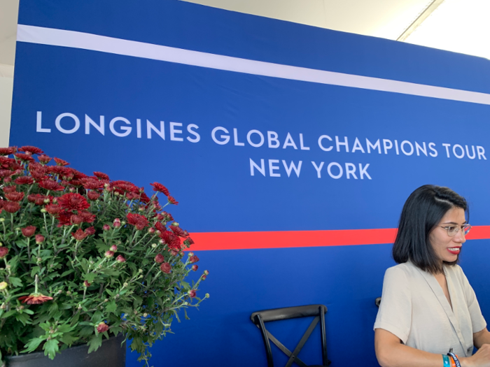 Finally, I made it to the air-conditioned VIP tent. A staff member checked me in and gave me a wristband before leading me over to the Longines table where I would be seated to watch the event.