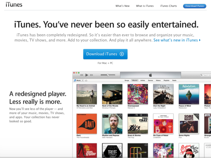 In 2012, redesigned iTunes 11 left users confused about how to access and organize their content, which could now include, music, podcasts, TV shows, and movies.