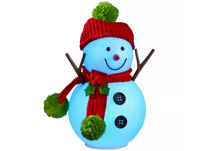 A color-changing snowman