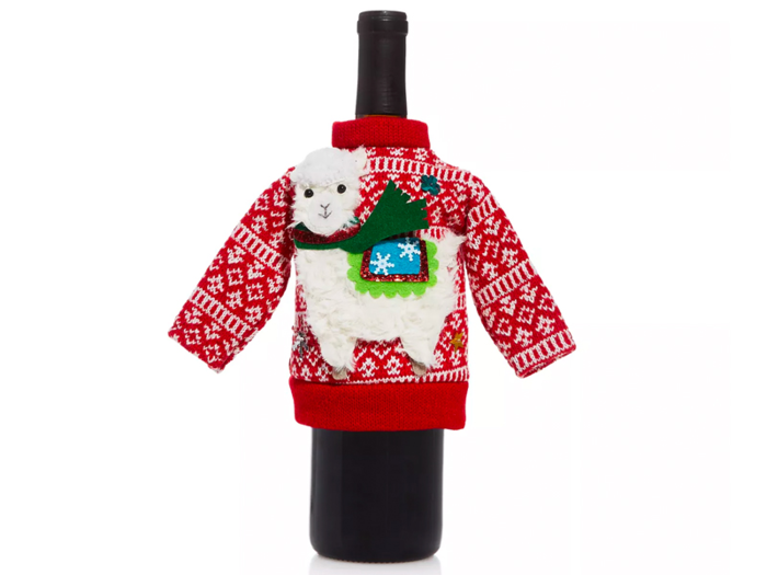 A funny sweater for the bottle of wine sitting on your desk that your client gifted you