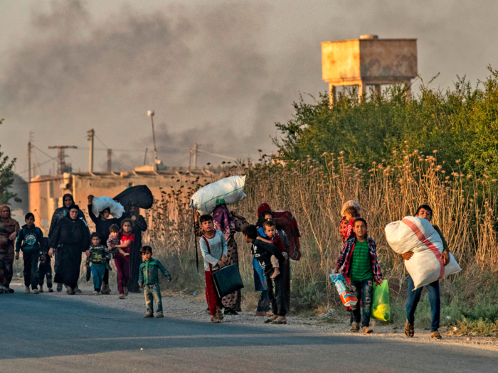 Around 60,000 refugees have fled the area near the fighting, according to The Times.