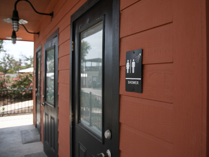 The residents have their "bedroom," or home, and can reach their bathroom "down the hallway" (there