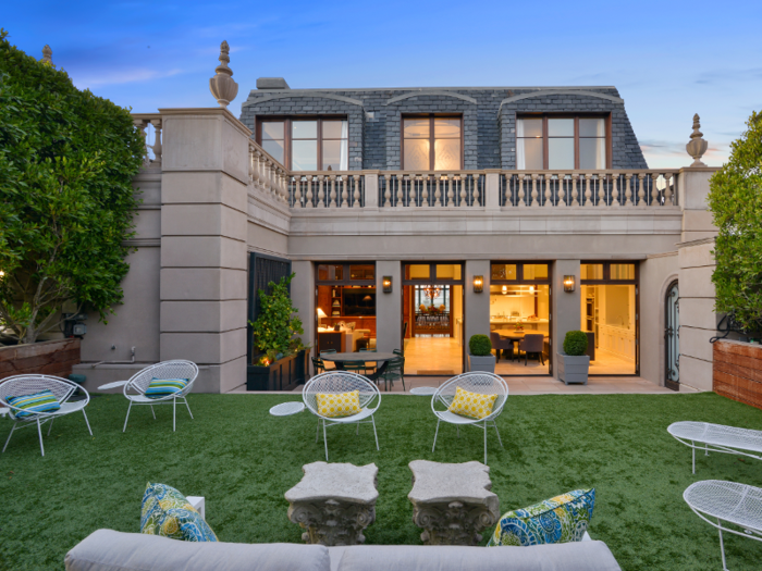 The master suite features a walk-out terrace overlooking the San Francisco bay.