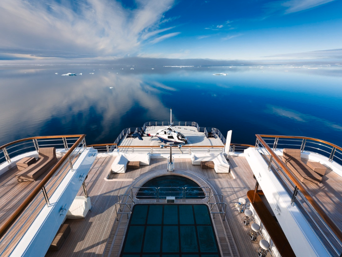 The 414-foot yacht, which was built in 2003 and refitted in 2019, has some truly lavish amenities spread out over its eight decks.