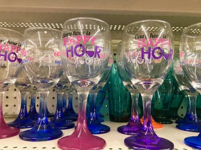 This Dollar Tree seemed to have it all. The store was organized and there were great offerings — like these cute wine glasses — for super low prices.