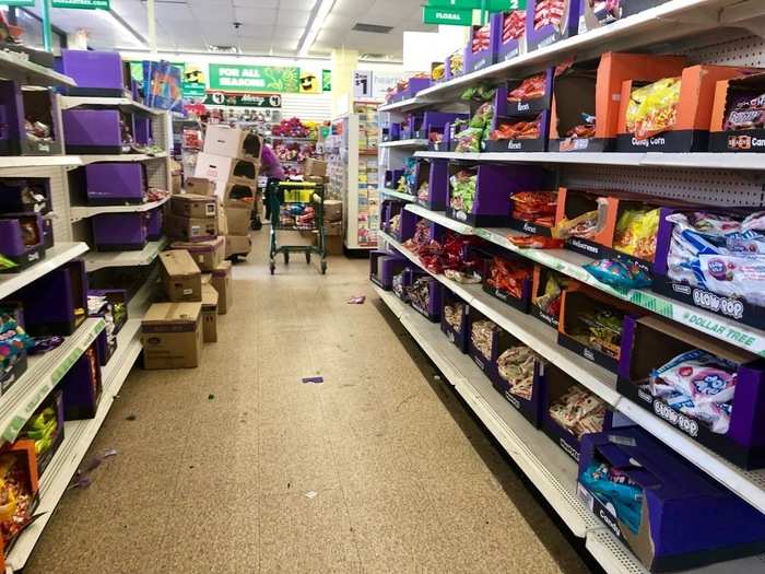 To be sure, there were parts of the store that were cleaner than others. This aisle of Halloween candy was one of the few aisles we enjoyed walking through.