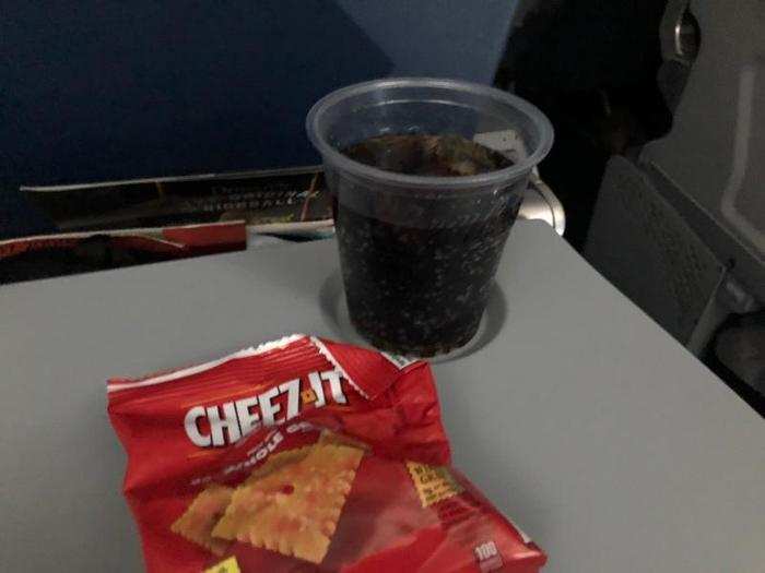 The rest of the flight was uneventful, and there was one more drink and snack service before landing.