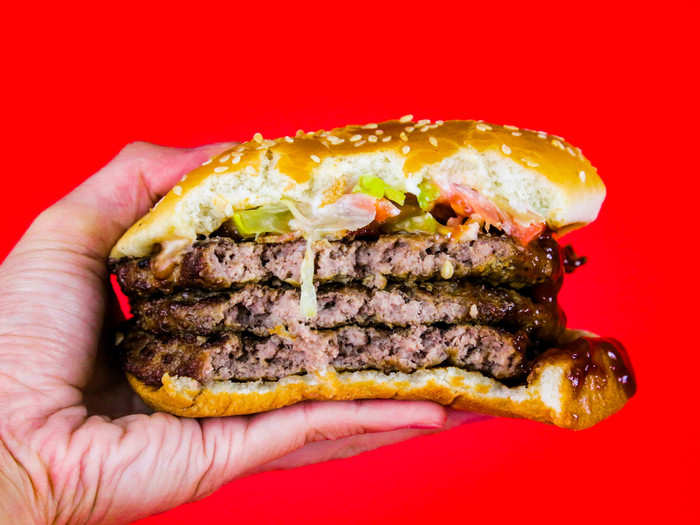 Same bun, same beef, same pickles. The BBQ sauce and veggies were some of the only things that set this burger apart. That, and its sheer abundance of meat.