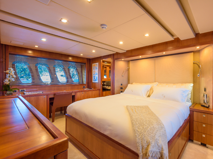 The vessel also includes a VIP stateroom and two twin staterooms.