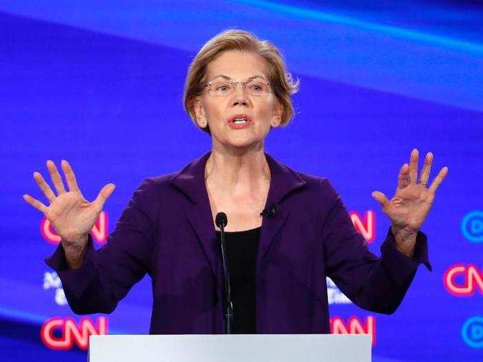 3. On the stage, candidates started treating Warren like a frontrunner — and attacked her like one.