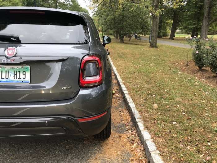 The tail lights are unremarkable rectangles of red.