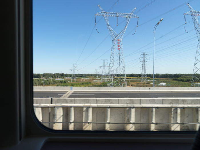 The train reaches a maximum speed of 149 km/h (92.6 mph) — relatively slow compared to the Maglev train that connects Shanghai