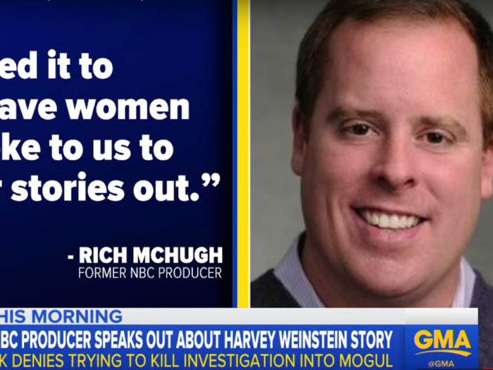 August 17, 2018: NBC producer Rich McHugh resigns from the network in protest of the handling of the Weinstein story, one year to the day he says he was told to stop reporting it.