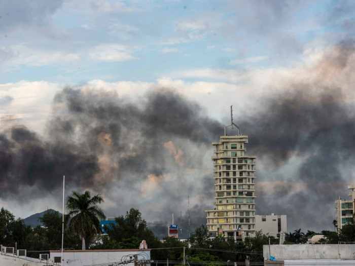 Black smoke covered Culiacán