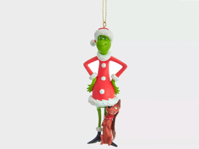 A Grinch ornament with a shiny finish