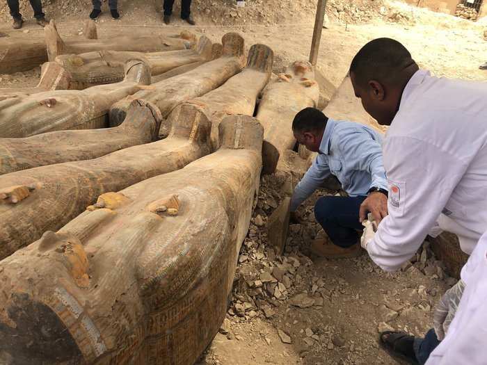 “It is the first large human coffin cache ever discovered since the end of the 19th century,” the Egyptian Antiquities Minister, Khaled el-Anany, said during a ceremony in Luxor on Saturday.