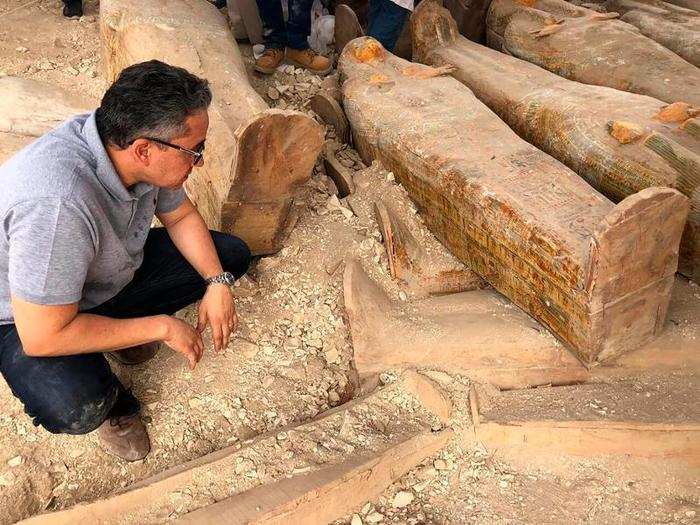 The wooden sarcophagi were found in the Asasif necropolis of the ancient town of West Thebes, on the west bank of the Nile. The find was "completely by accident," archaeologist Zahi Hawass told Today.