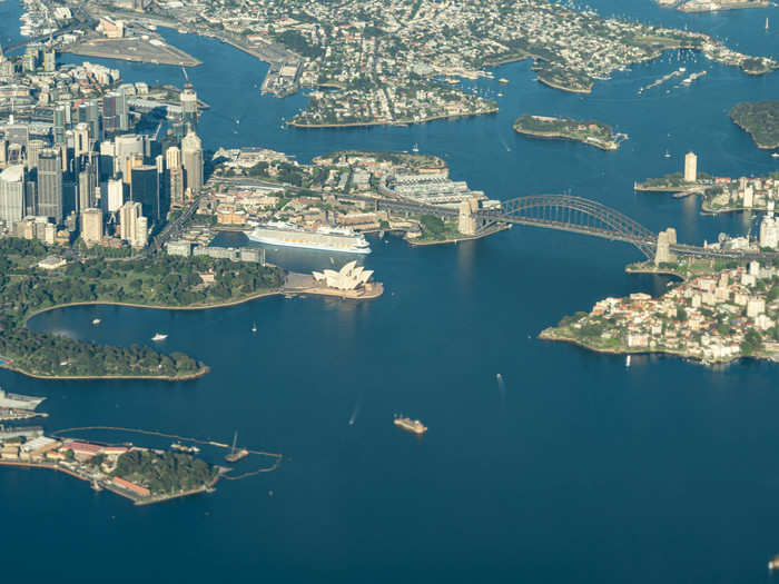 And wow, was he telling the truth. As we approached, we got incredible views of the Sydney Opera House and Harbour Bridge ...