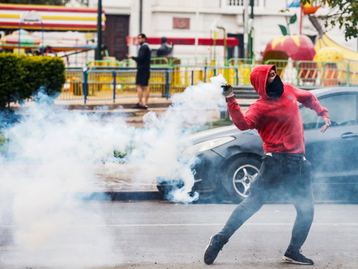 However, despite the reversal of the price increase, the protests raged on in Santiago.