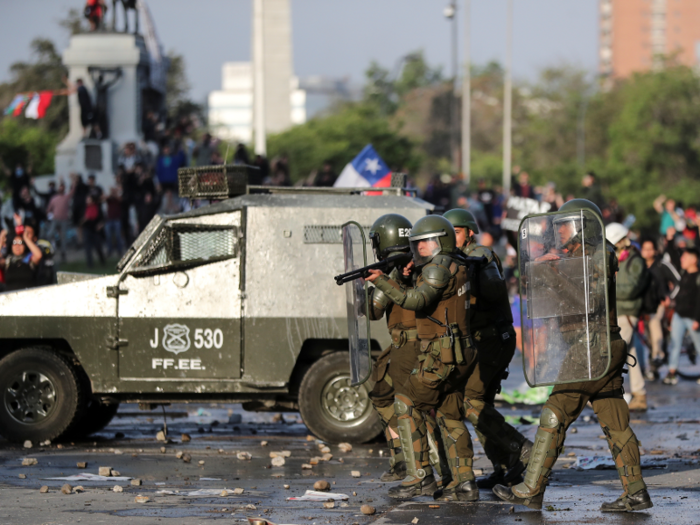 "The objective of this state of emergency is very simple, but very profound," Piñera said, in a televised announcement. "It