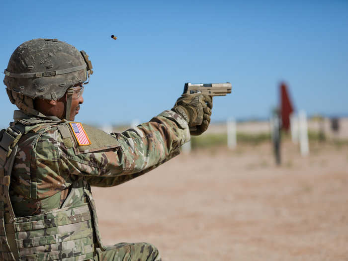 Soldiers using the new M17 pistol will potentially have greater maneuverability and operational flexibility while in combat, due to the reduced weight and improved design compared to the M9 pistol.