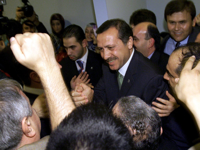 In 2001, Erdogan, despite his ban from politics, founded the Justice and Development Party (AKP), which in 2002 swept to victory in national elections.