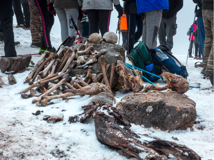 Harney said researchers observed compression fractures on several of the skeletons that might be consistent with injuries from a hailstorm or rockslide.