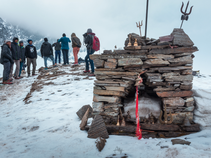 A local folk song even describes a mass pilgrimage to the shrine of a mountain goddess, called Nanda Devi, near the lake.