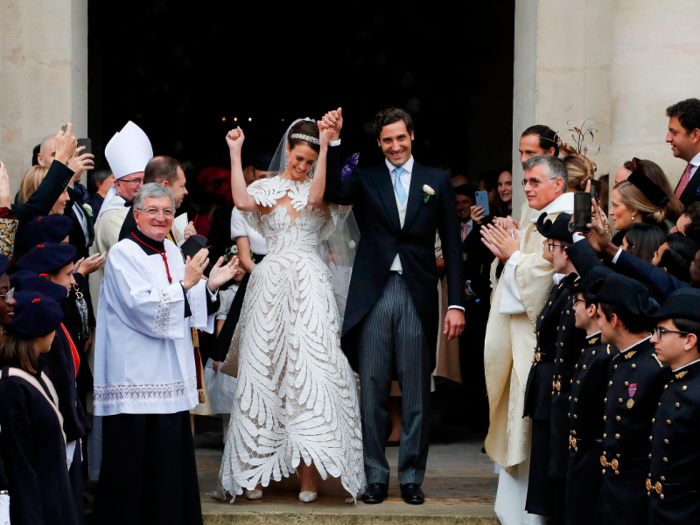 The wedding ceremony was held at Les Invalides in Paris and was attended by royal guests, including Princess Beatrice of York.