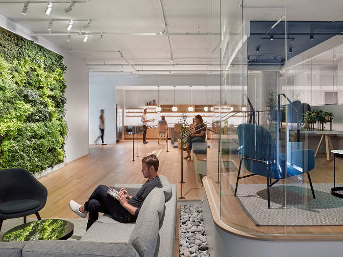 Millennials care about their own wellness, and also the health of the environment. Positive health effects of having plants around are well understood — they can clean the air by literally producing oxygen from carbon dioxide. They can also absorb noise pollution, like at Slack