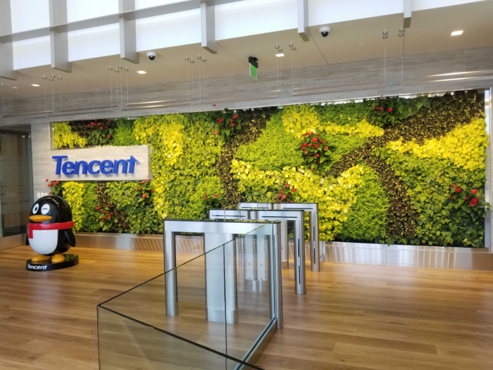 As millennials are bringing plants into their homes, they also want plants in the office, Colman told Business Insider. Chinese gaming company and media conglomerate Tencent also has a logo incorporated into its living wall in its Palo Alto, California office.