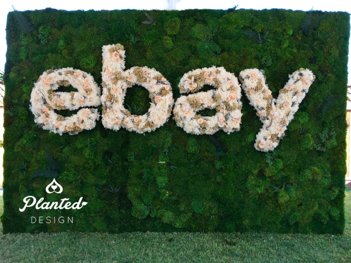 Buckley told Business Insider in an email that logo walls are a particularly hot trend for tech companies, like this one at eBay that incorporated flowers in its office in San Jose, California.