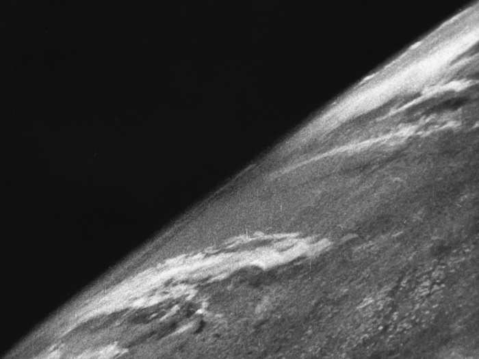 The first photo of Earth from above came from a jerry-rigged rocket. On October 24, 1946, scientists strapped a 33mm motion-picture camera to a captured German V-2 rocket and launched the whole thing into space.