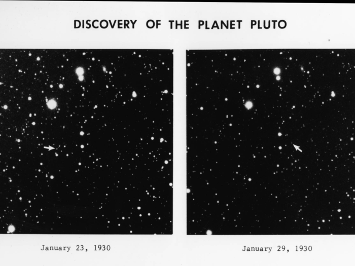 Astronomer Clyde Tombaugh discovered Pluto using these images on glass plates in 1930. Tombaugh saw Pluto