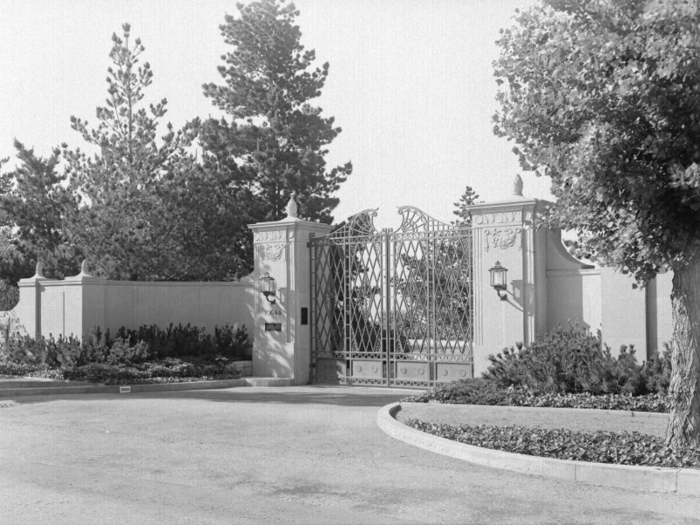 The interior was designed by Peterson Studios and TH Robsjon-Gibbions, who created custom furniture and fabrics for the home, the Los Angeles Times reports. It was finished in 1937, costing over $2 million – or about $35 million today.