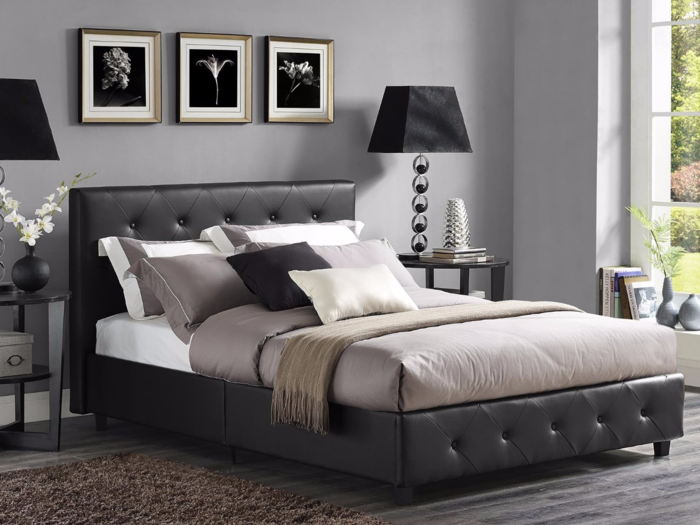 The best bed frame with a leather look