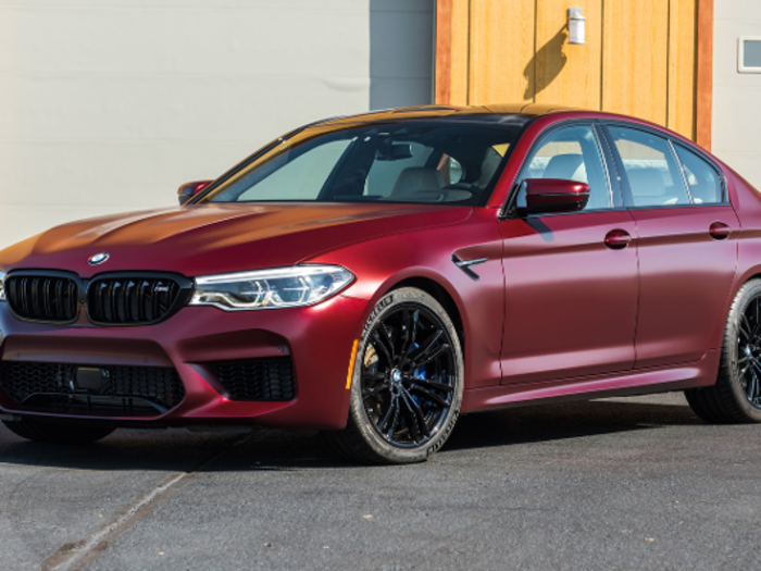 This 2018 BMW M5 First Edition has logged 44 miles with its twin-turbocharged 4.4-liter V8 engine.